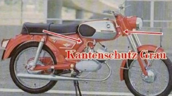 Zündapp Typ 517 C 50 KS 50 GTS 50 Typ 515 514 usw. Grauer Kantenschutz für den Tank 517-​20.107 / 108